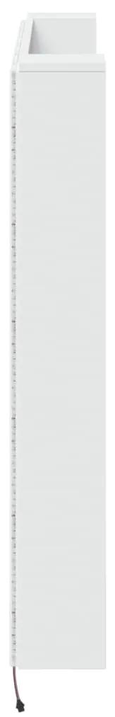 Armário de cabeceira com luzes LED 140x16,5x103,5 cm branco