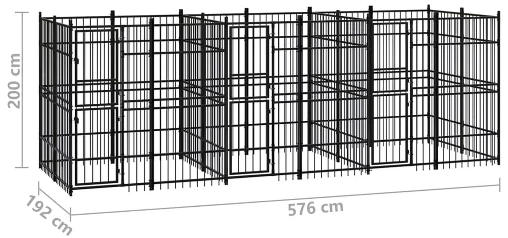 Canil de exterior 11,06 m² aço
