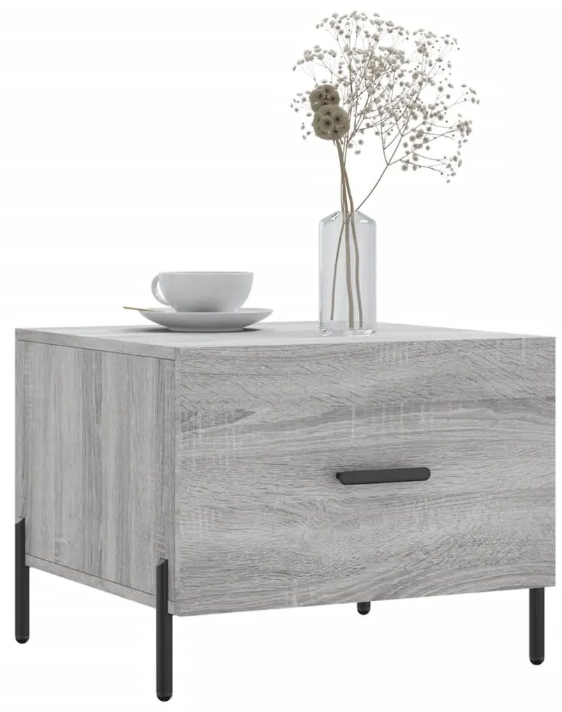 Mesas de centro 2 pcs 50x50x40 cm madeira proc. sonoma cinza
