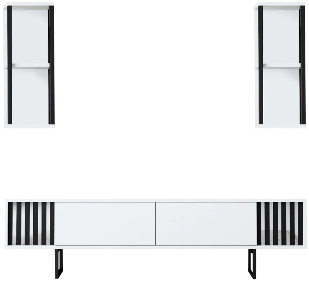 Unidade TV Chrome Line – Branco/Preto – 180x30x48 cm