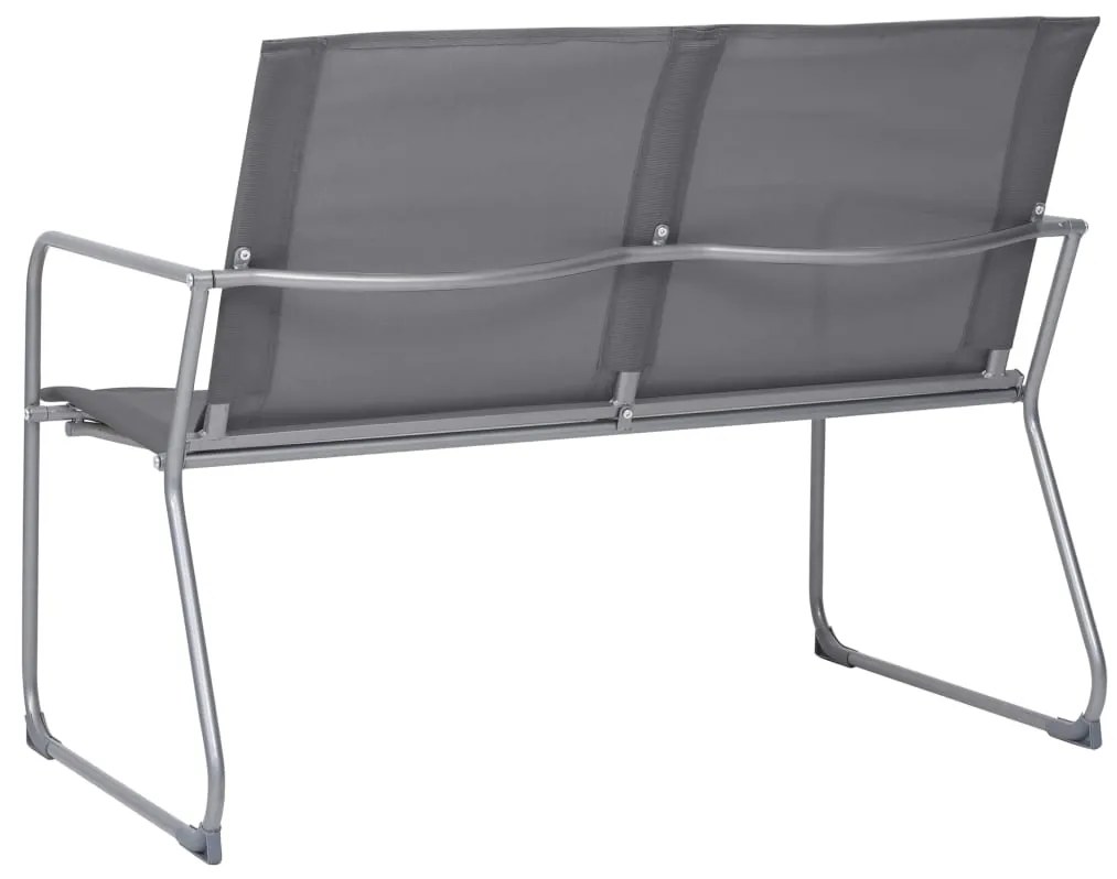 4 pcs conjunto lounge para jardim tecido e aço cinzento