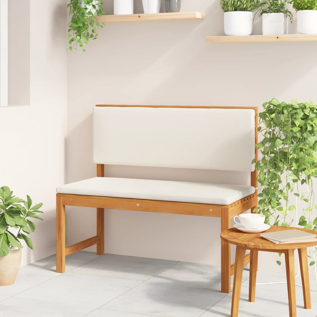 Banco de Jardim vidaXL com Almofadas 100x50x91 cm Madeira Maciça de Acácia