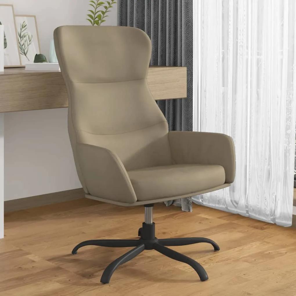 Cadeira de descanso camurça artificial cinzento-claro