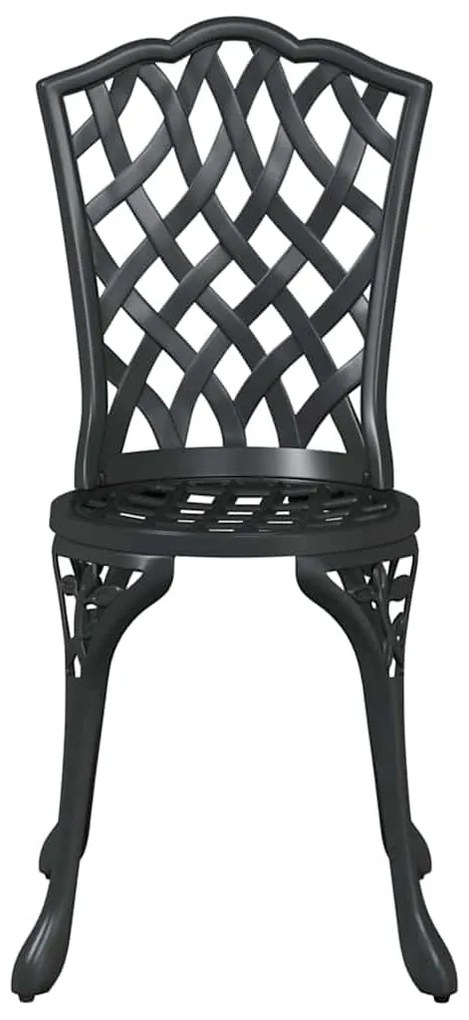 Conjunto de Bistro de Jardim de 3 Peças vidaXL Preto em Alumínio Fundi