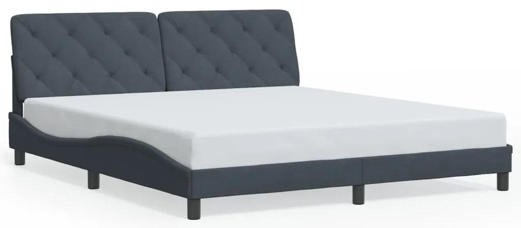 Estrutura de cama c/ luzes LED 180x200cm veludo cinzento-escuro