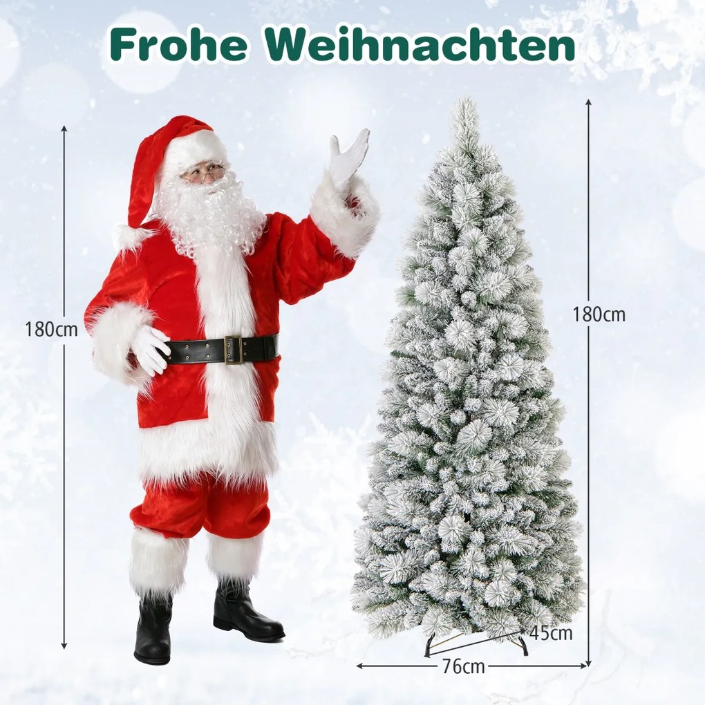 Árvore de Natal artificial de 210 cm com iluminação Pop Up abeto com 200 luzes LED brancas quentes e 680 pontas de galhos