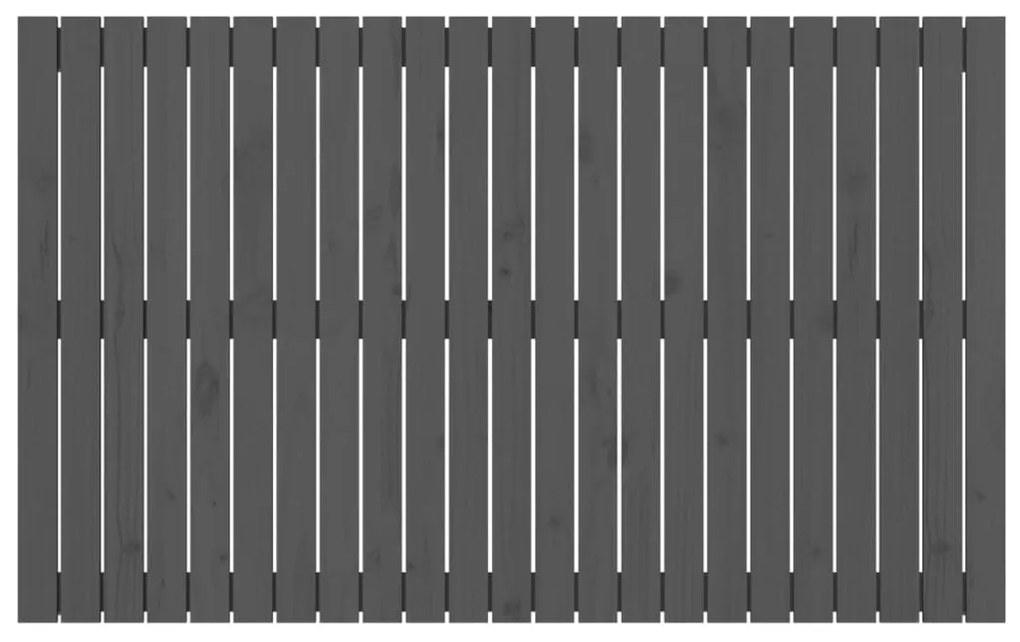 Cabeceira de parede 147x3x90 cm madeira de pinho maciça cinza