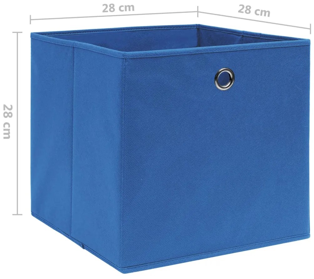 Caixas arrumação 4 pcs 28x28x28 cm tecido-não-tecido azul