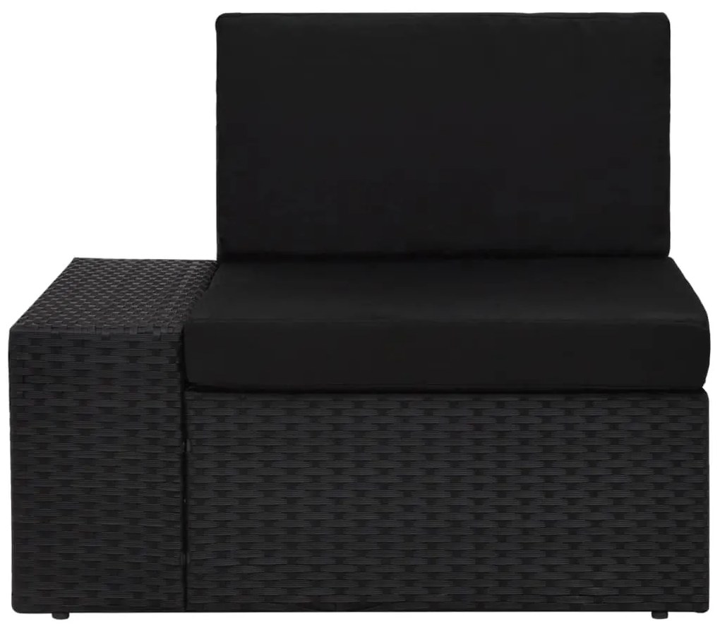 4 pcs conjunto lounge para jardim vime PE preto