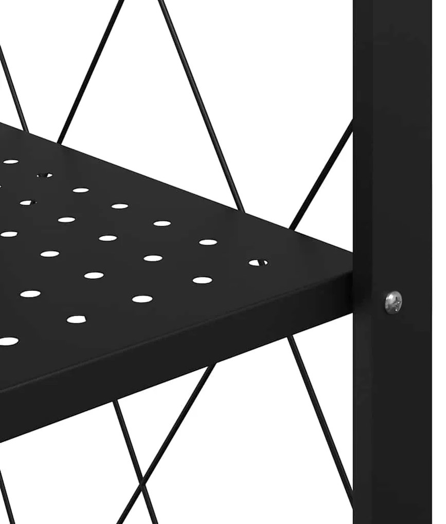 Prateleira de arrumação sobre rodas 71x34x88 cm aço preto