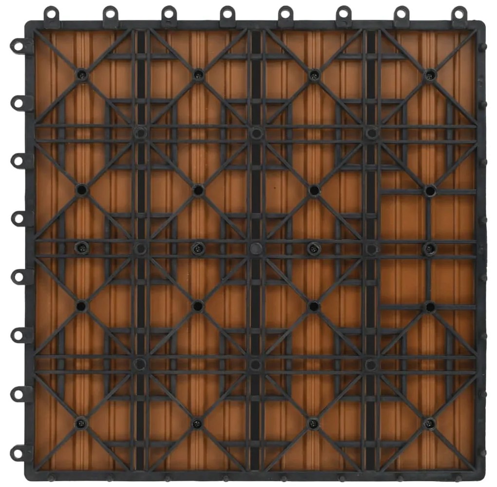 Ladrilhos de pavimento 11 pcs WPC 30x30 cm 1m² cor de teca