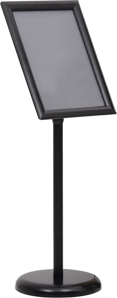 vidaXL Suporte para cartazes A3 em liga de alumínio preto