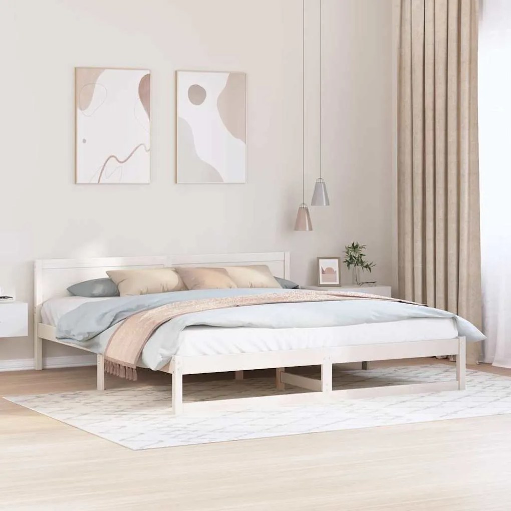 vidaXL Estrutura da Cama Branco 200 x 200 cm Madeira de pinho maciça