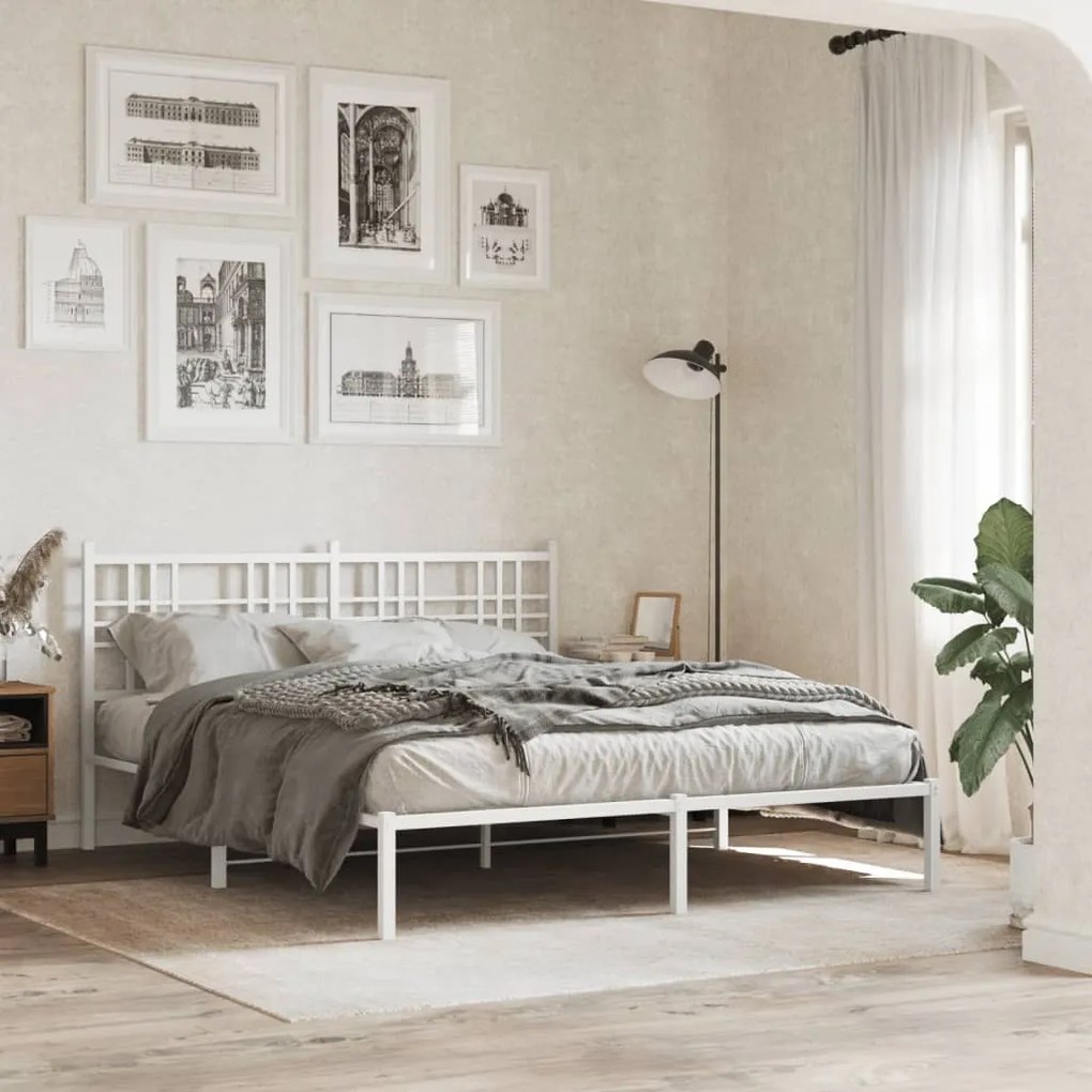 Cabeceira de cama 160 cm metal branco