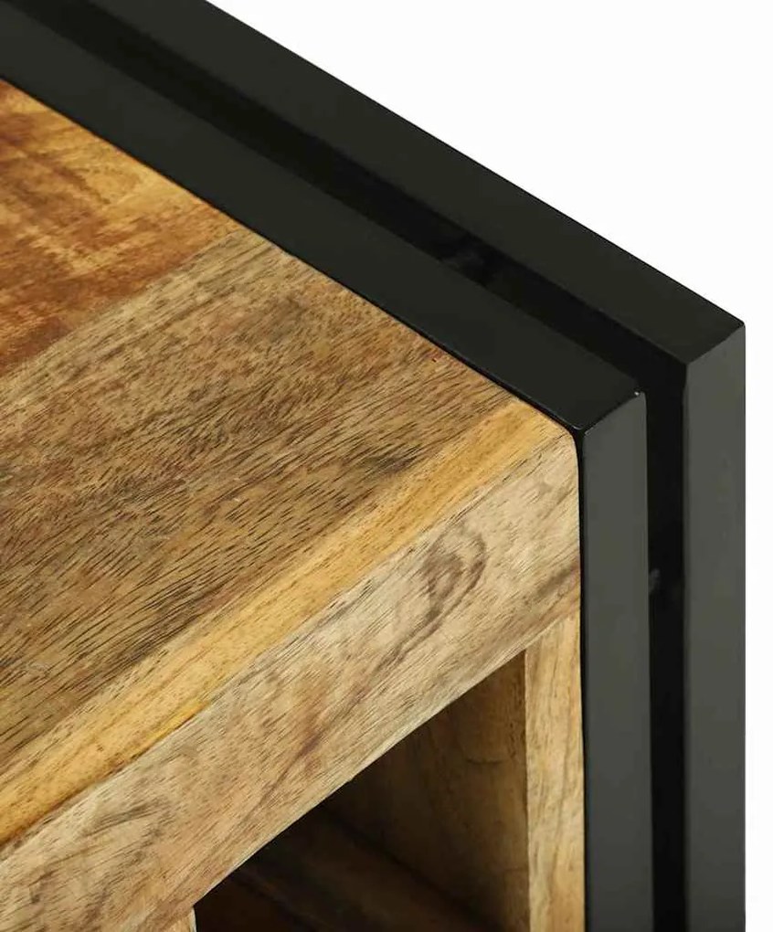 Rack de Vinho 34,5 x 35 x 39 cm Madeira Sólida de Mangueira Rústica