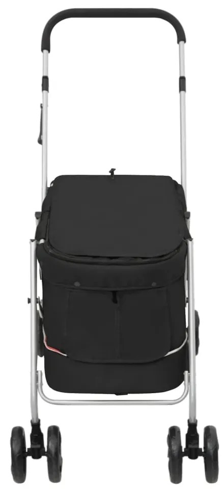 Carrinho dobrável para cães 100x49x96 cm tecido linho preto