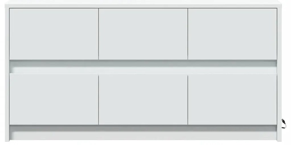 Móvel de TV com luzes LED derivados de madeira branco