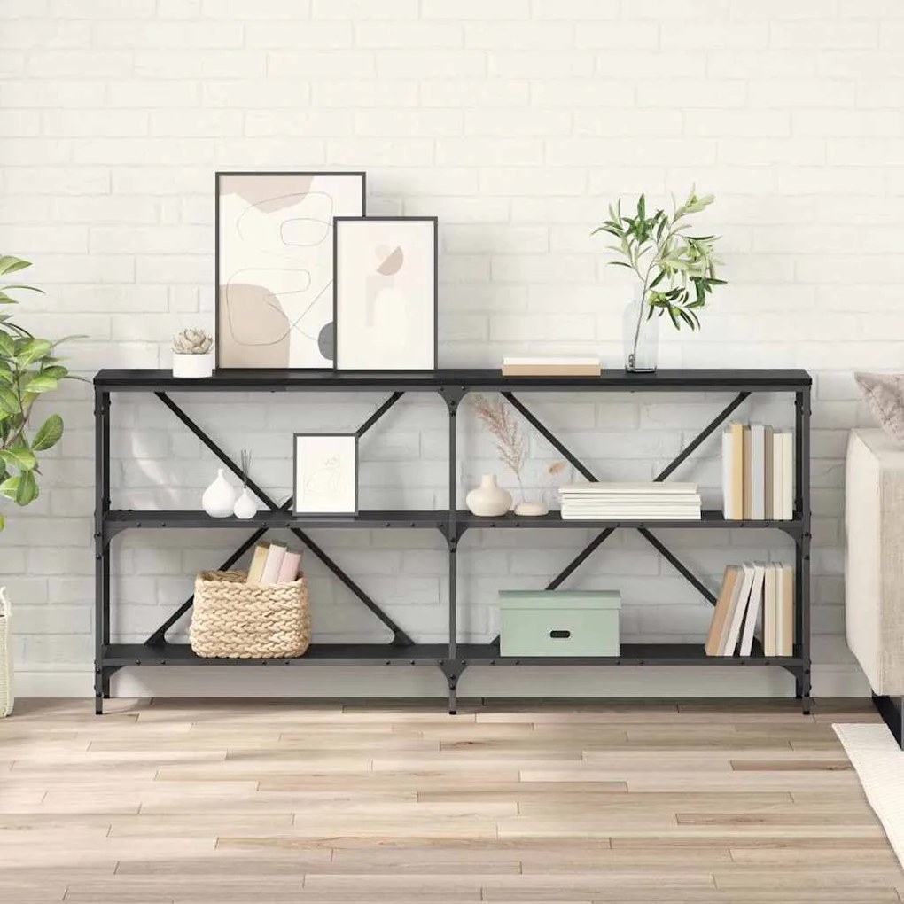 vidaXL Aparador Carvalho Preto 160 x 30 x 75 cm Madeira processada