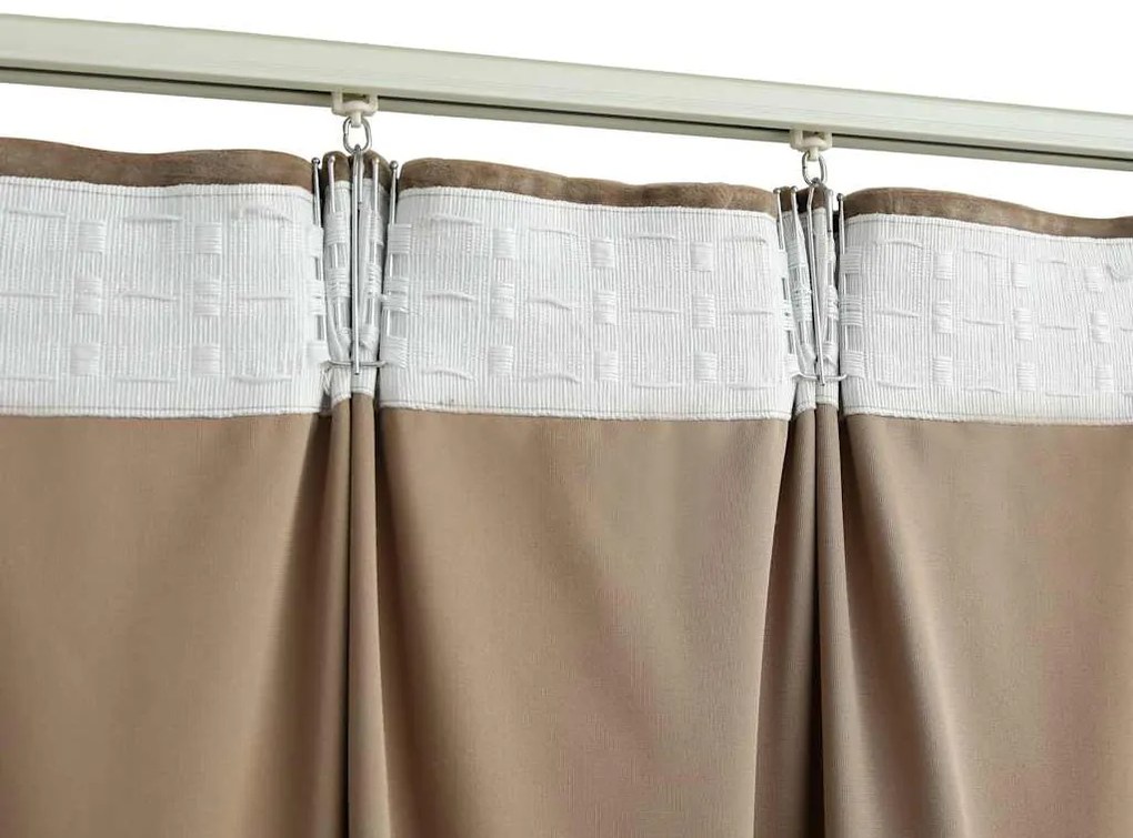 Cortina blackout com ganchos 290x245 cm veludo bege