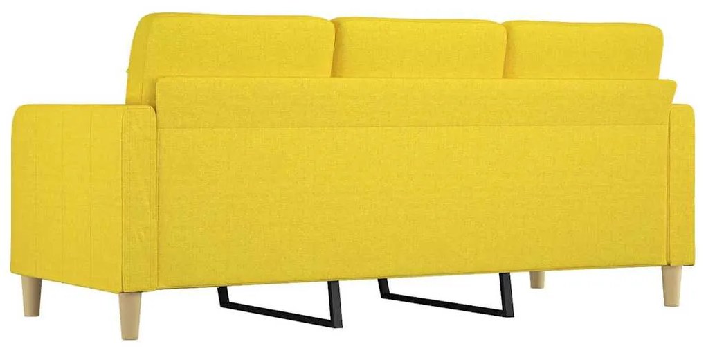 Sofá de 3 lugares 180 cm tecido amarelo-claro