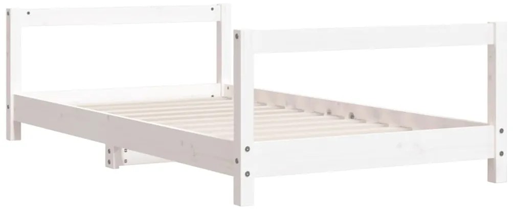 Estrutura de cama infantil 80x160 cm pinho maciço branco
