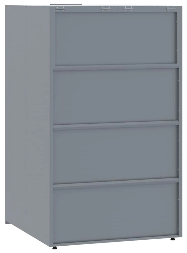 Abrigo para 6 caixotes do lixo 414x79x117 cm aço cinzento