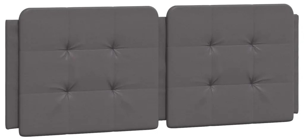 Estrutura cama c/ luzes LED 140x190 cm couro artificial cinza