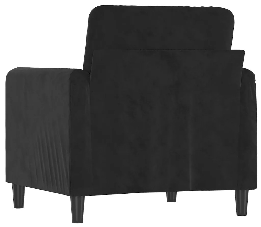 Poltrona Rute - Cor Preto - 78x77x80 cm - Em Veludo, com Estrutura em