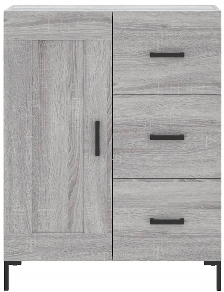Aparador 69,5x34x90 cm derivados de madeira cinzento sonoma