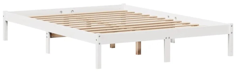 Cama sem colchão 160x200 cm madeira de pinho maciça branco