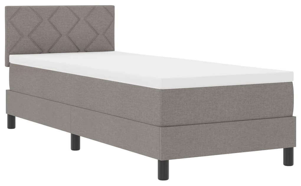 Cama Box Spring com Colchão Taupe 80x200 cm Tecido