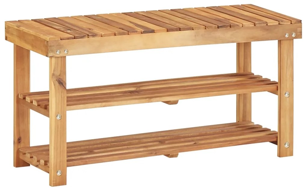 vidaXL Sapateira 90x32x46 cm madeira de acácia maciça
