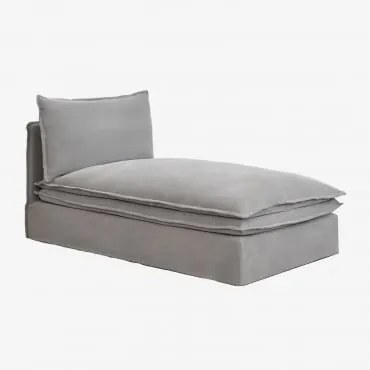 Módulo Chaise Longue Para Sofá Modular Em Linho E Algodão Grace Tecido Cinzento Escuro - Sklum