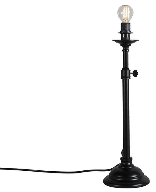 Candeeiro de mesa clássico preto ajustável sem abajur - Accia Clássico / Antigo,Country / Rústico