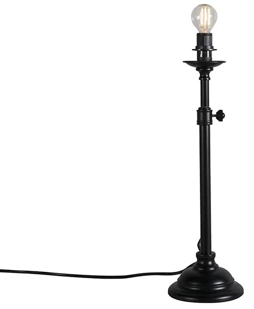 Candeeiro de mesa clássico preto ajustável sem abajur - Accia