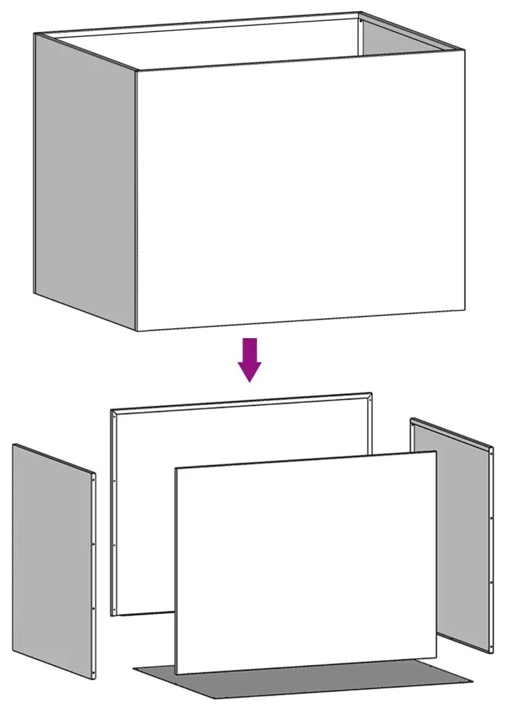 Vaso/floreira 62x47x46 cm aço antracite