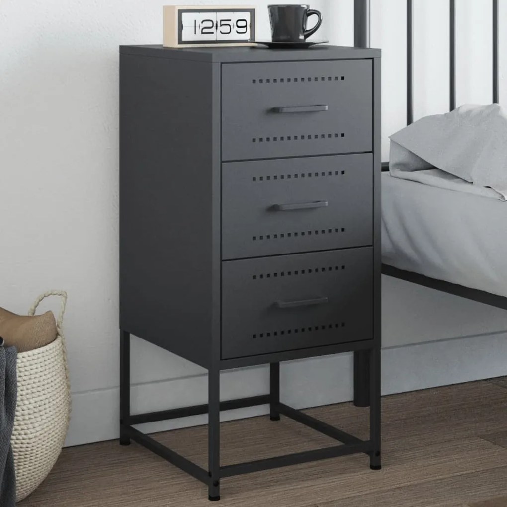 vidaXL Mesa de cabeceira 36x39x78 cm aço antracite