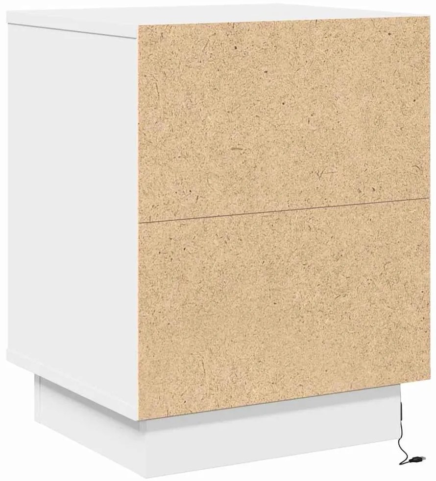 Criado-mudo com Luzes LED Branco 39x34,5x50 cm