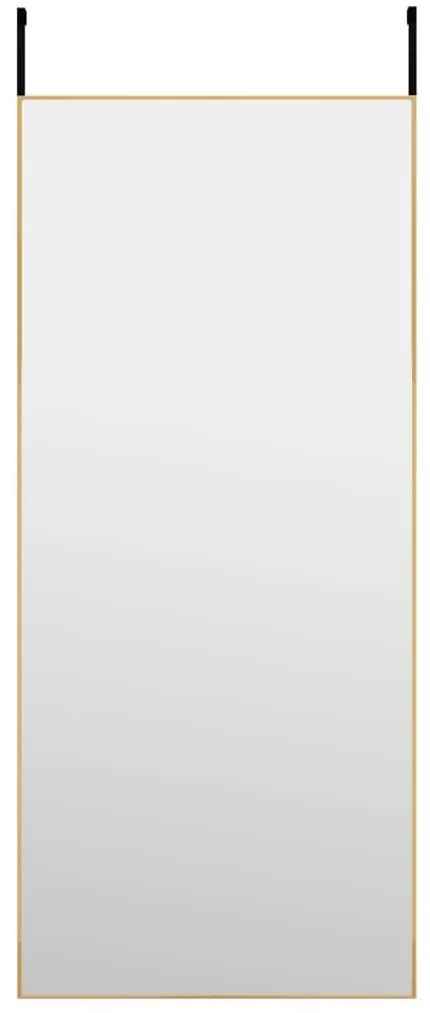 Espelho para porta 40x100 cm vidro e alumínio dourado