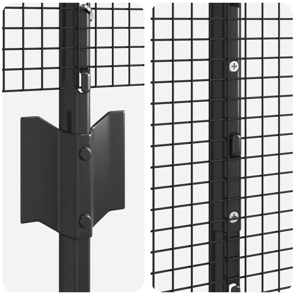 Conjunto de Cerca de Fios para Galinhas Conjunto de 2 Cinza Metal