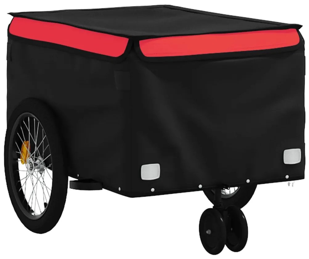Reboque para bicicleta 30 kg ferro preto e vermelho
