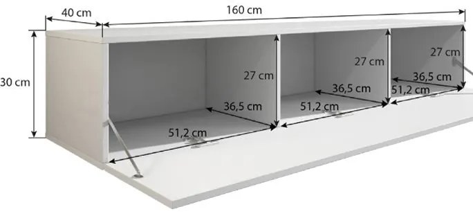 Mueble TV modelo Leiko H2 (160x30cm) color sonoma y blanco