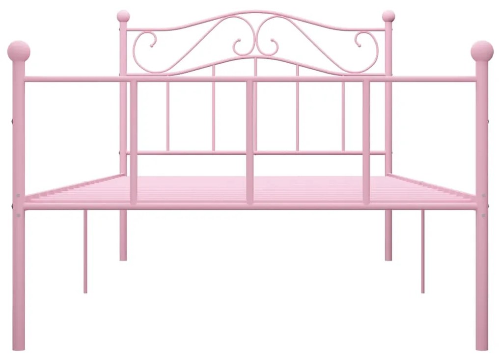 Estrutura de cama 100x200 cm metal rosa