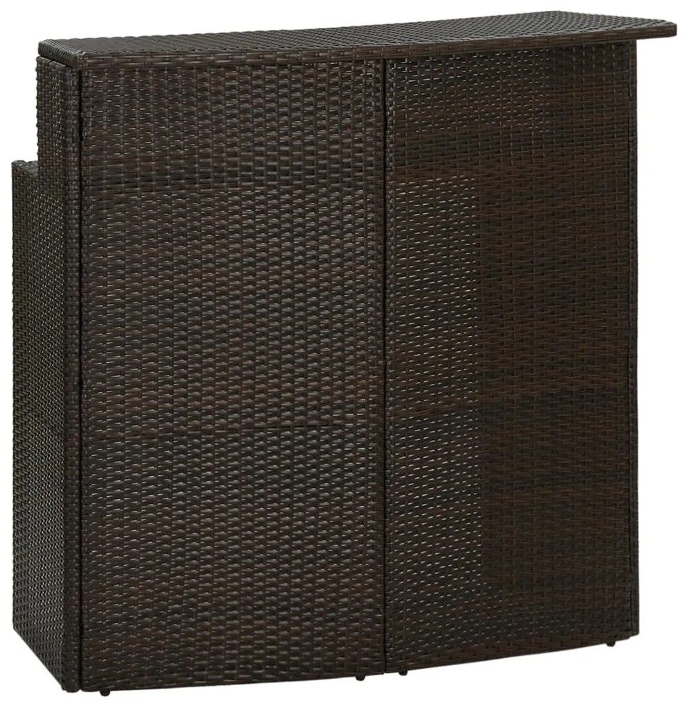 4 pcs conjunto de bar para jardim com almofadões castanho
