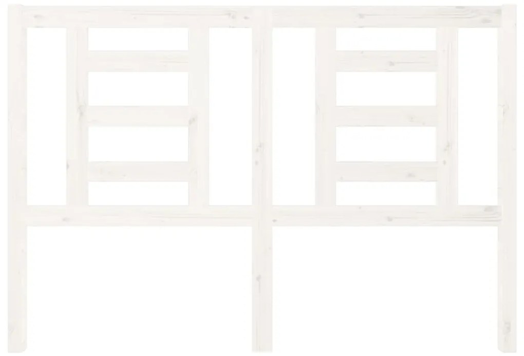 Cabeceira de cama 126x4x100 cm pinho maciço branco