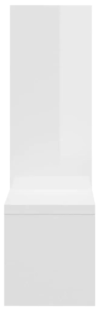 Estantes de parede 2 pcs derivados de madeira branco brilhante