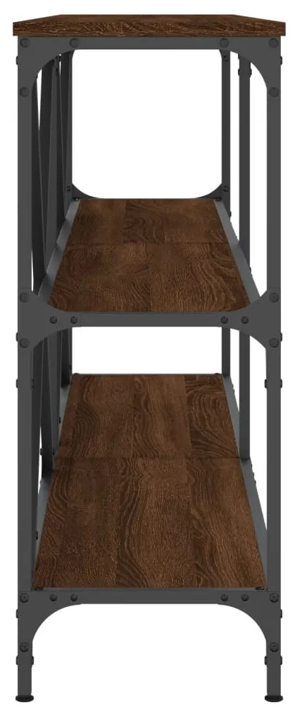 Mesa consola 160x30x75cm deriv. madeira/ferro carvalho castanho