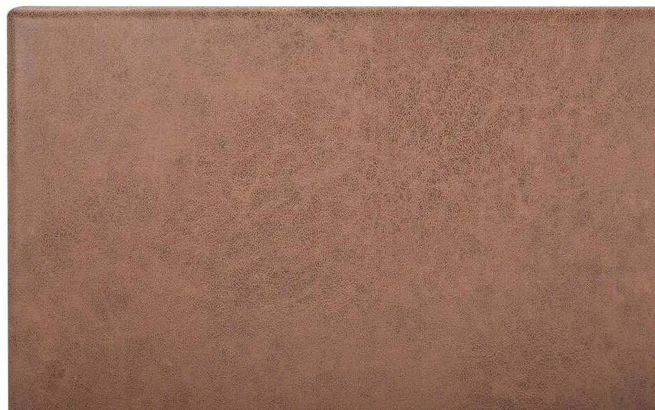 Cama de casal continental em pele sintética castanha 180 x 200 cm PRESIDENT Beliani