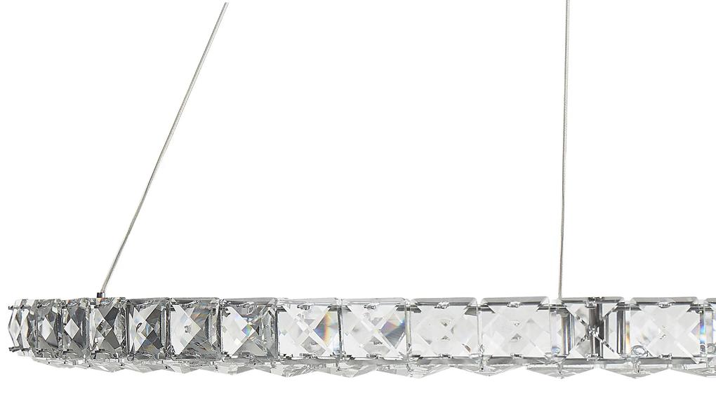 Candeeiro LED em cristal e metal prateado MAGAT Beliani