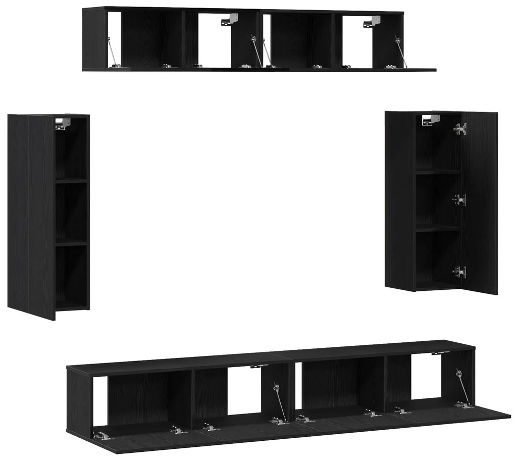 Conjunto de Cabinete de TV de 6 Peças - Madeira Engenheirada em Acabam